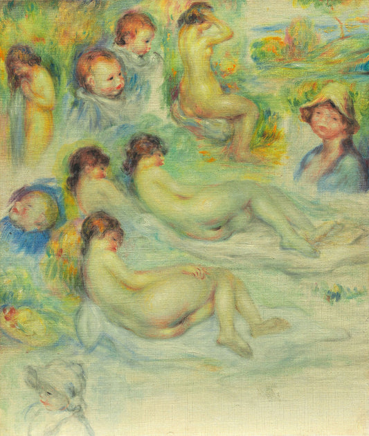 Studies of Pierre Renoir; His Mother, Aline Charigot; Nudes; and Landscape: Pierre-Auguste Renoir,16x12"(A3) Poster