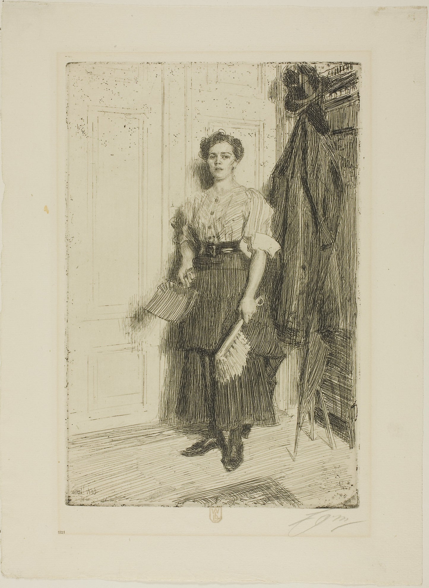 The New Maid -  Anders Zorn,  Poster Print Wall Art