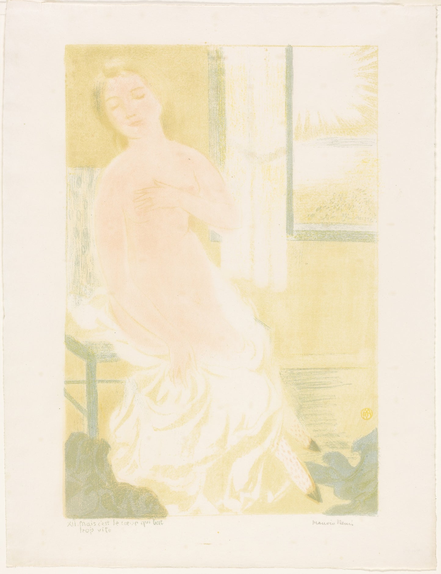 But It is the Heart That Beats Too Quickly, plate twelve from Love -  Maurice Denis (French, 1870-1943),  Poster Print Wall Art