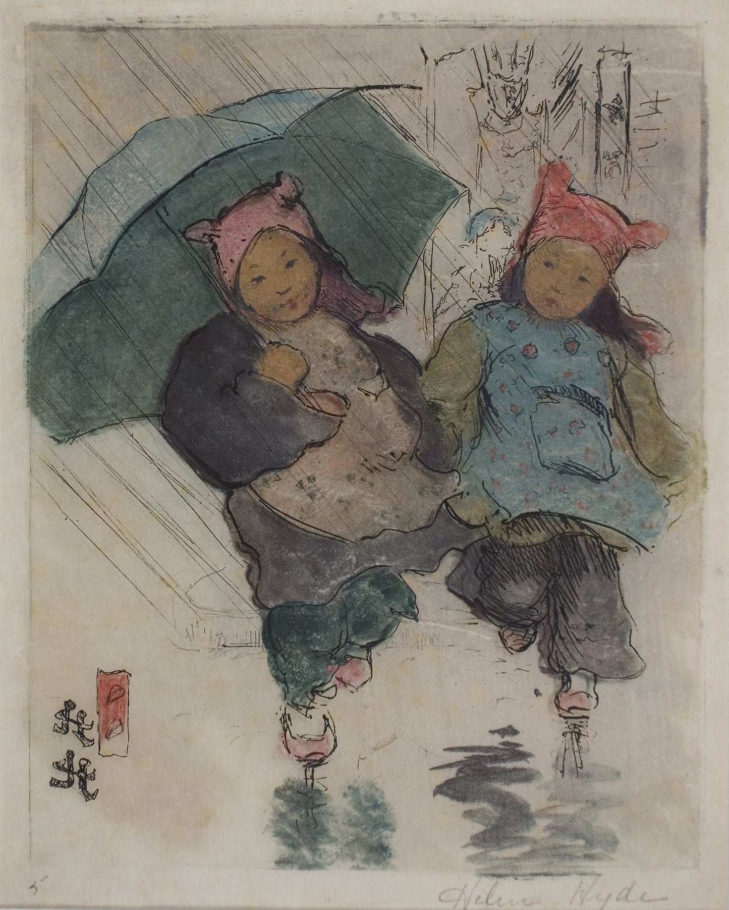 In the Rain -  Helen Hyde,  Poster Print Wall Art