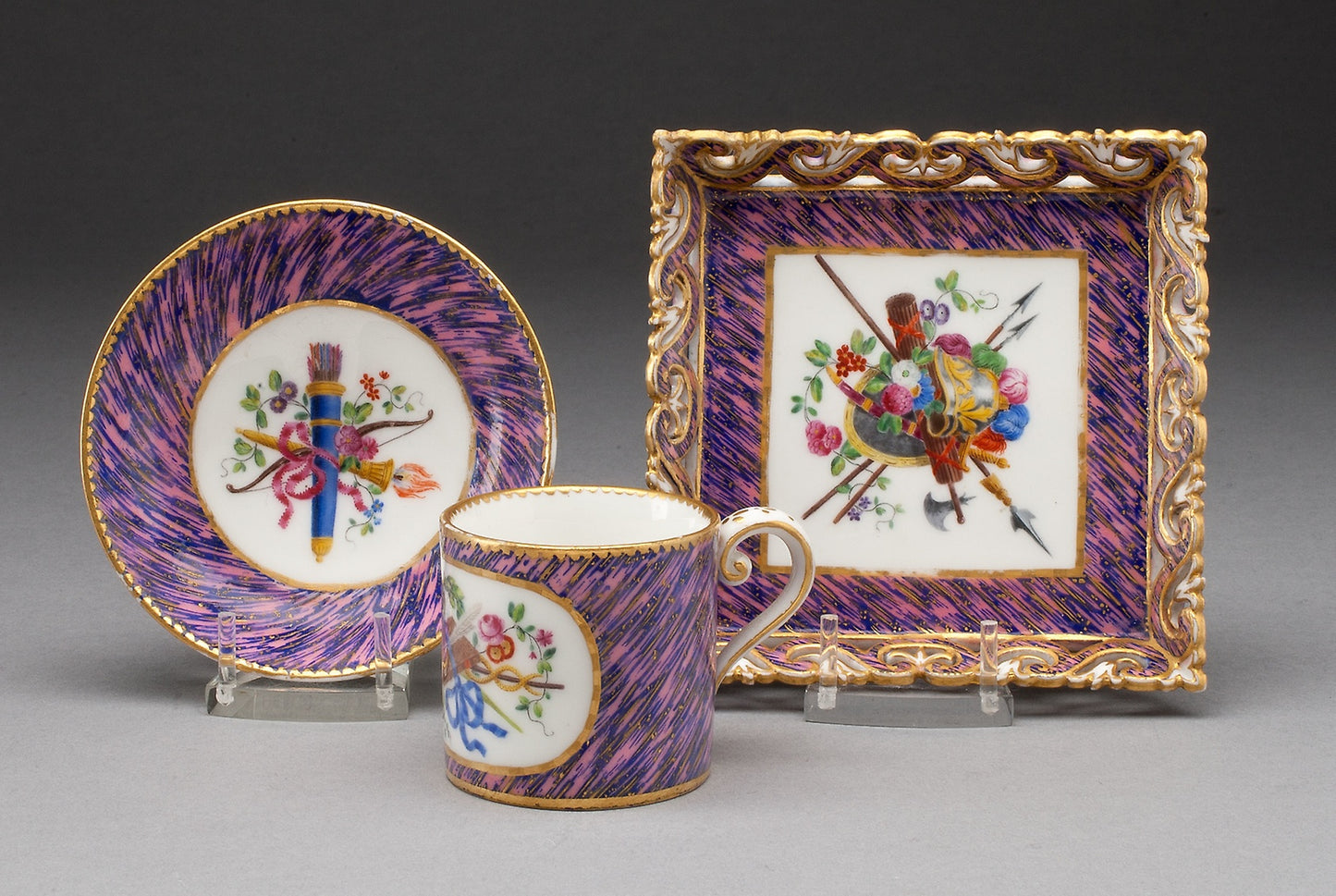 Coffee Cup, Saucer, and Tray -  Sèvres Porcelain Manufactory,  Poster Print Wall Art