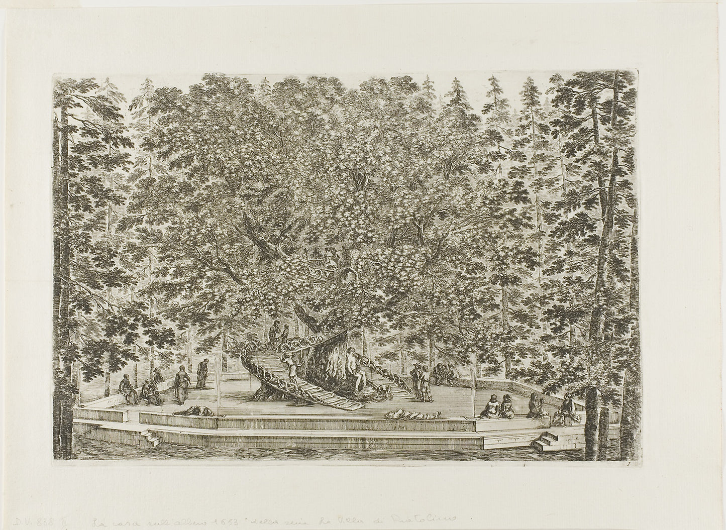 The Fountain of the Oak -  Stefano della Bella,  Poster Print Wall Art