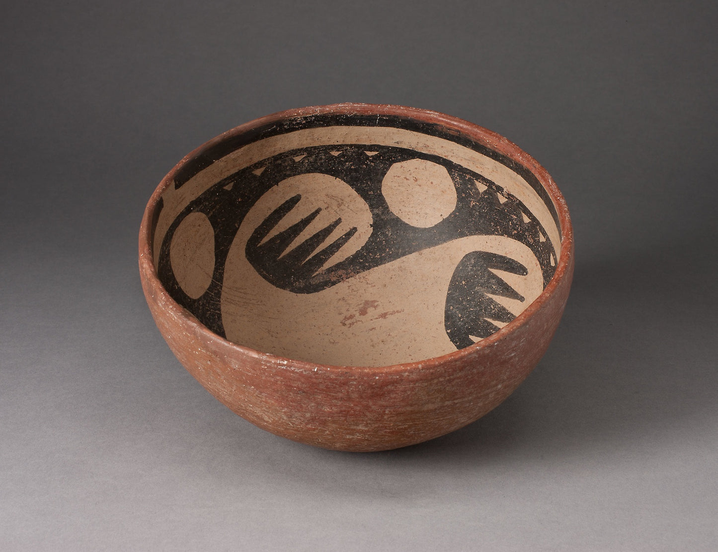 Miniature Bowl with Interior Bird-Wing Motif -  Ancestral Pueblo (Anasazi), Gila Polychrome,  Poster Print Wall Art