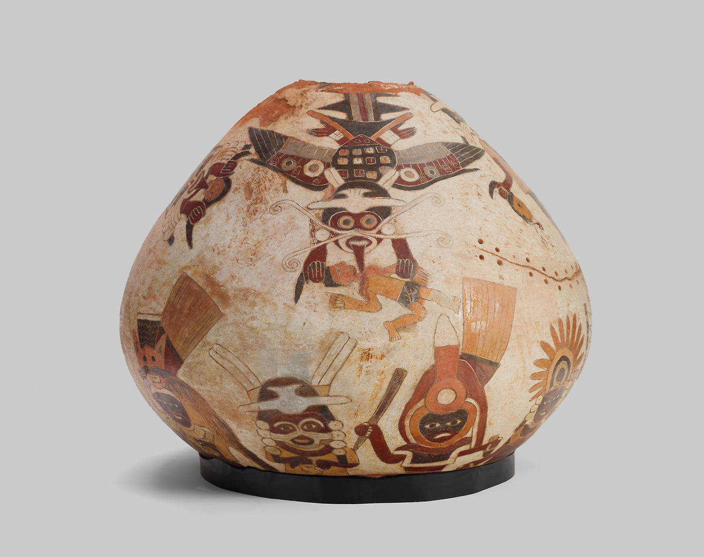 Container Depicting Warriors, Rulers, and Winged Beings with Trophy Heads -  Nazca,  Poster Print Wall Art