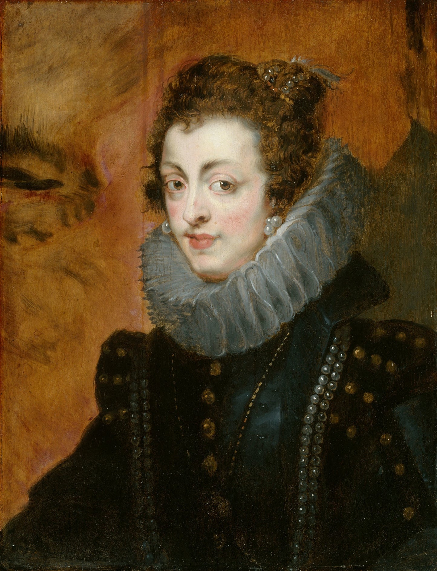 Portrait of Isabella of Bourbon -  Peter Paul Rubens, follower of,  Poster Print Wall Art