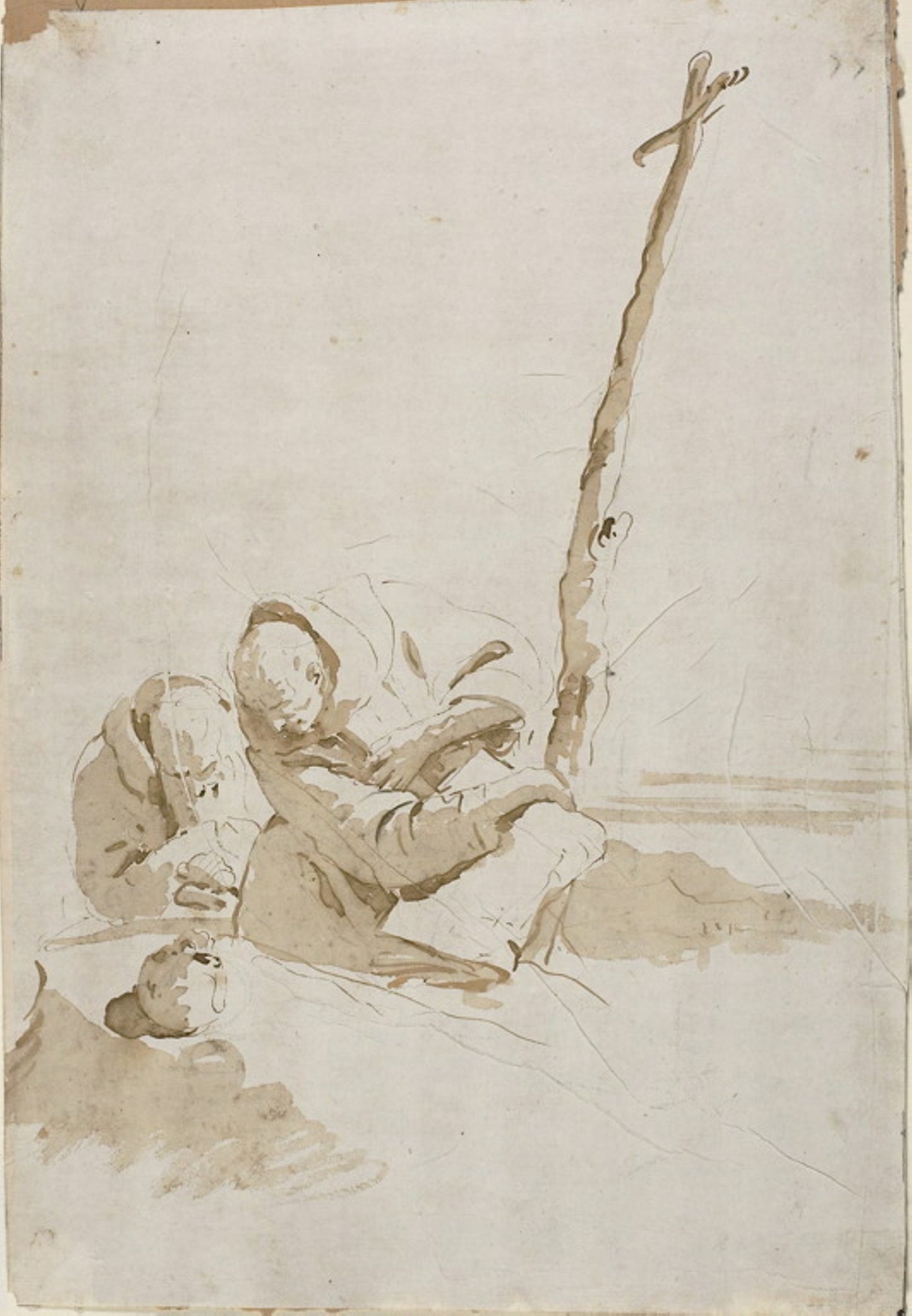 Two Monks Contemplating a Skull -  Giambattista Tiepolo,  Poster Print Wall Art