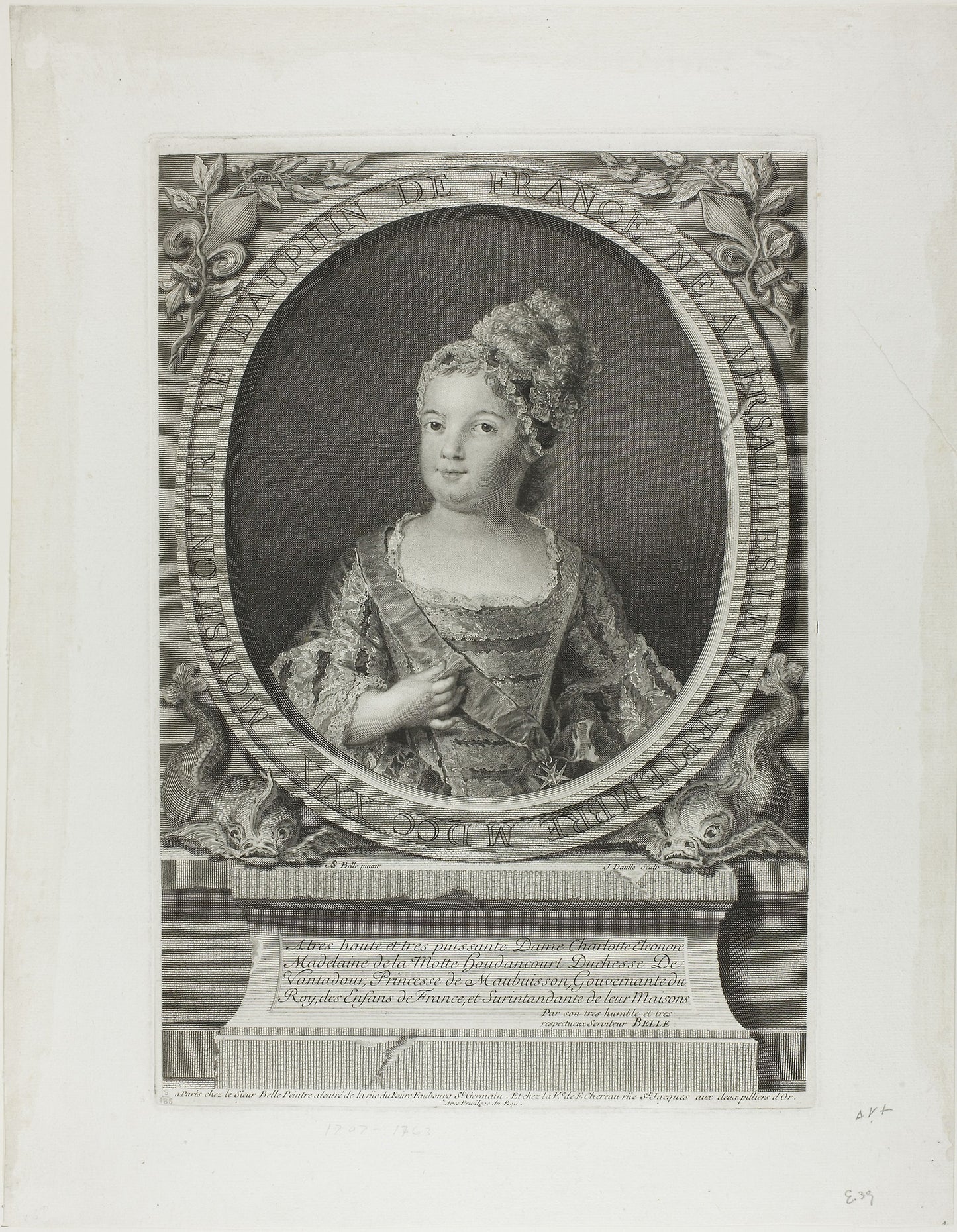 Monseigneur the Dauphin of France -  Jean Daullé (French, 1703-1763),  Poster Print Wall Art