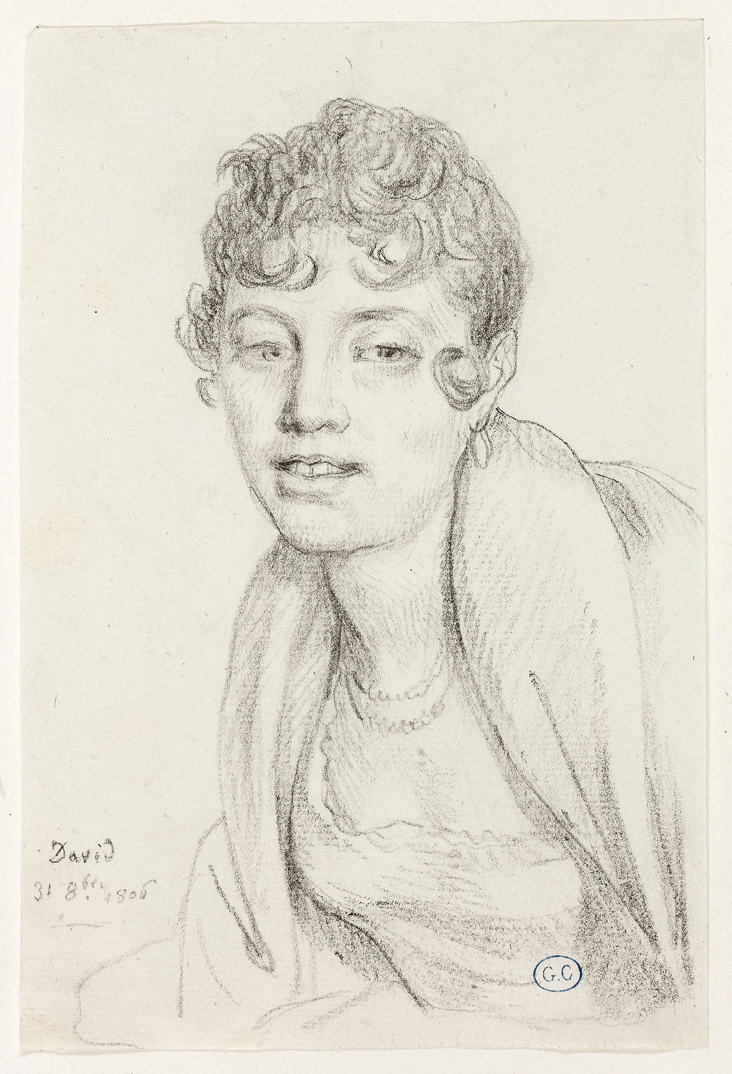 Bust of Angelique Mongez -  Jacques Louis David,  Poster Print Wall Art