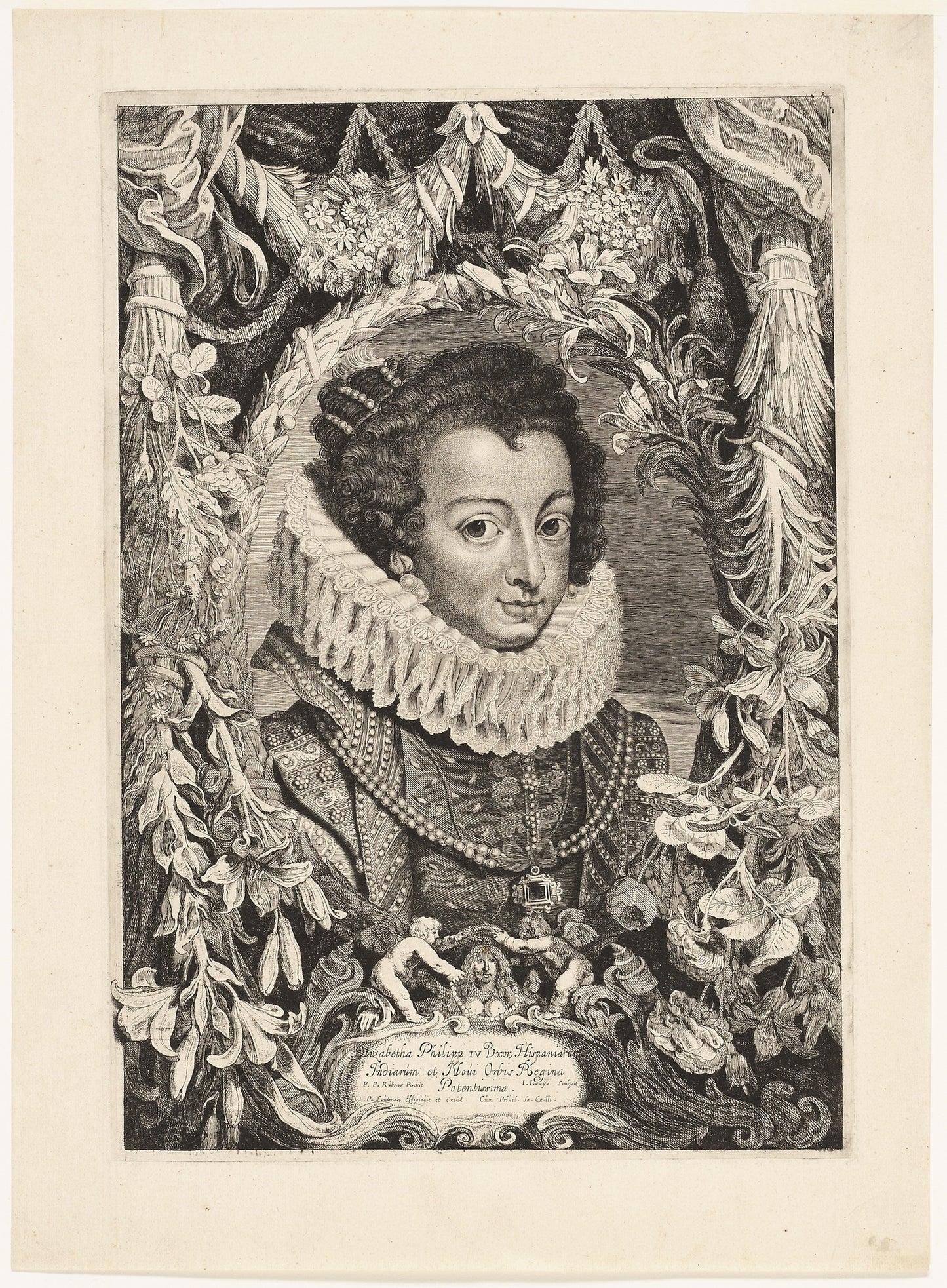 Elisabeth of Bourbon, Queen of Spain, plate 13 from Duces Burgundiae (Dukes of Burgundy) -  Jacob Louys (Flemish, 1595-after 1644),  Poster Print Wall Art