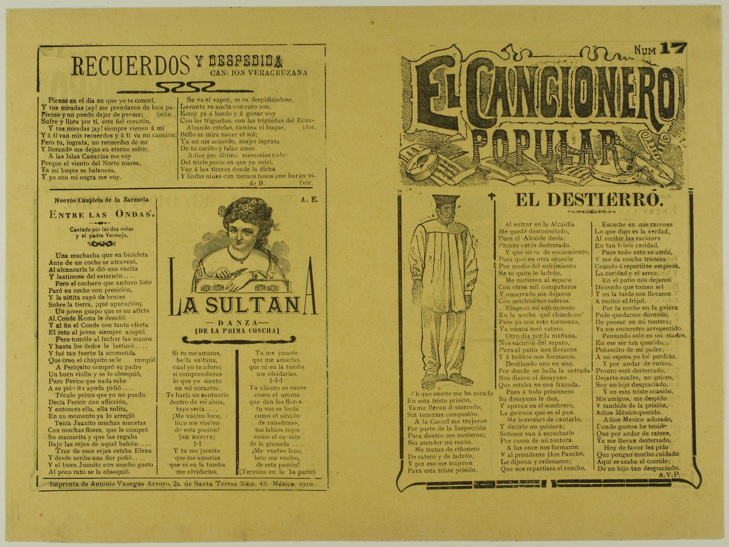El cancionero popular, num. 17 (The Popular Songbook, No. 17) -  José Guadalupe Posada,  Poster Print Wall Art