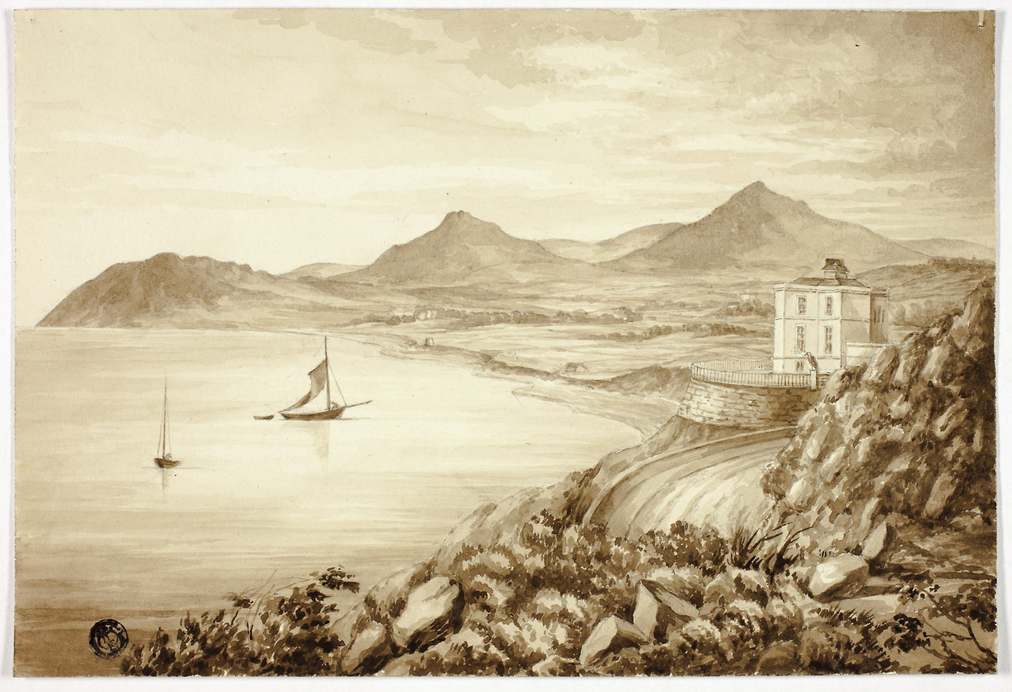 Val of Shanganagh, Dún Laoghaire, with Boats -  Elizabeth Murray,  Poster Print Wall Art