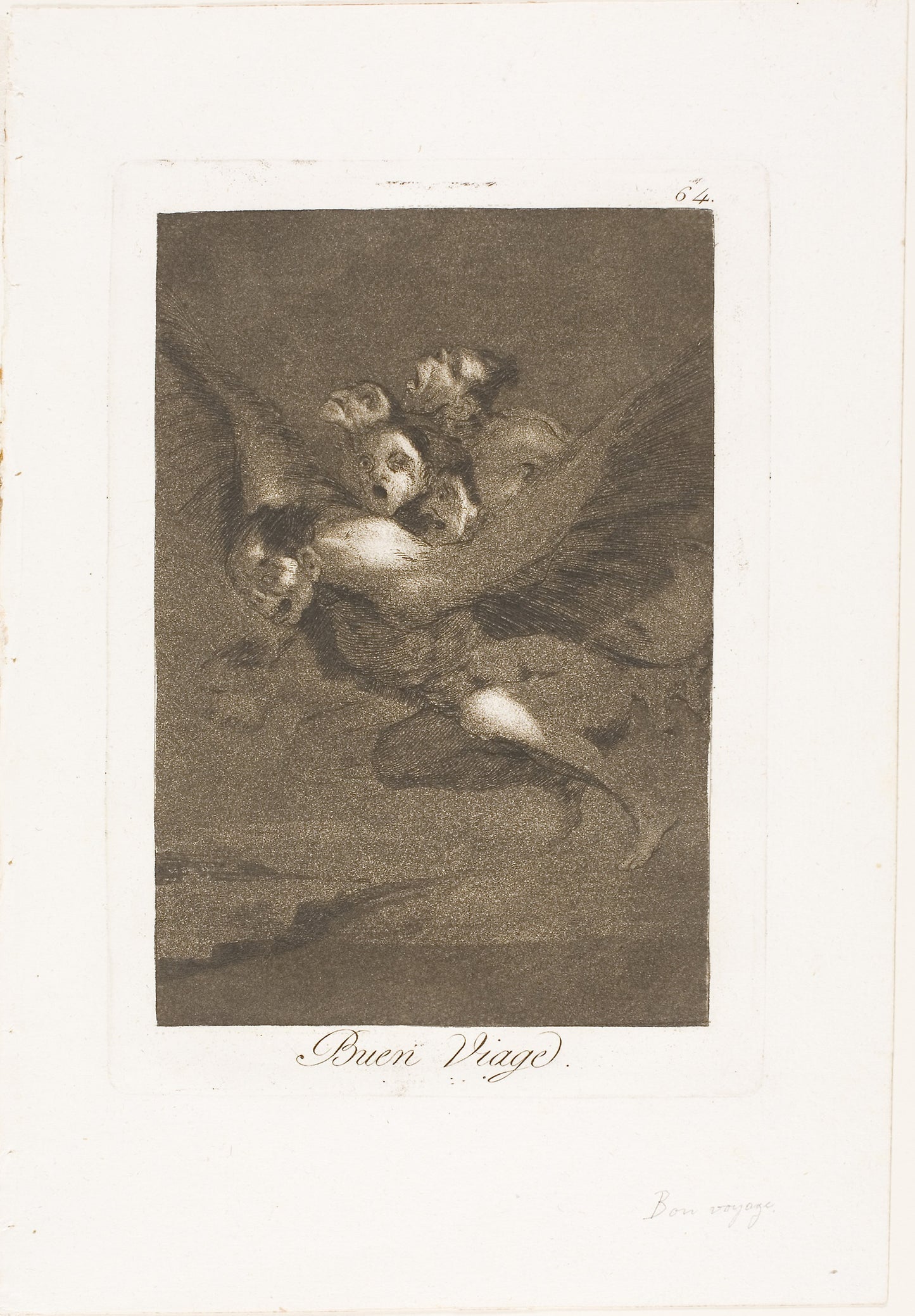 Bon voyage, plate 64 from Los Caprichos -  Francisco José de Goya y Lucientes,  Poster Print Wall Art