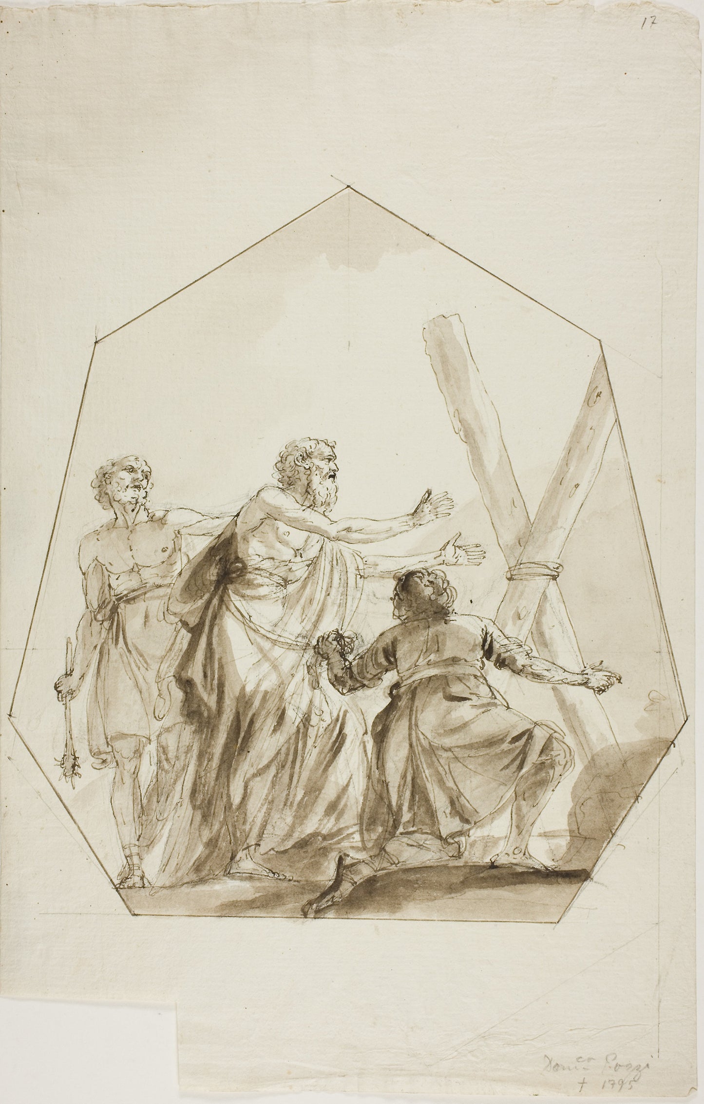 Crucifixion of Saint Andrew -  Attributed to Domenico Pozzi,  Poster Print Wall Art
