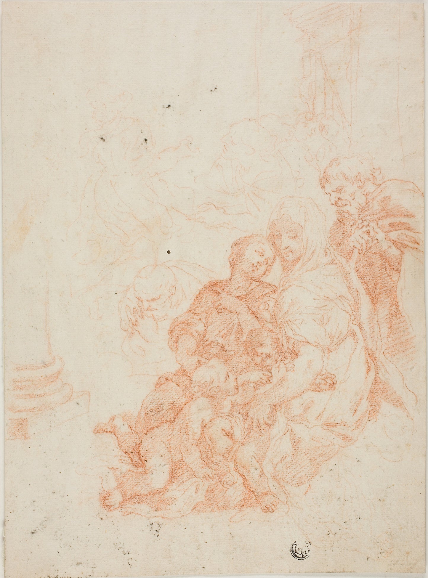 Holy Family with the Infant Saint John -  after Ciro Ferri,  Poster Print Wall Art