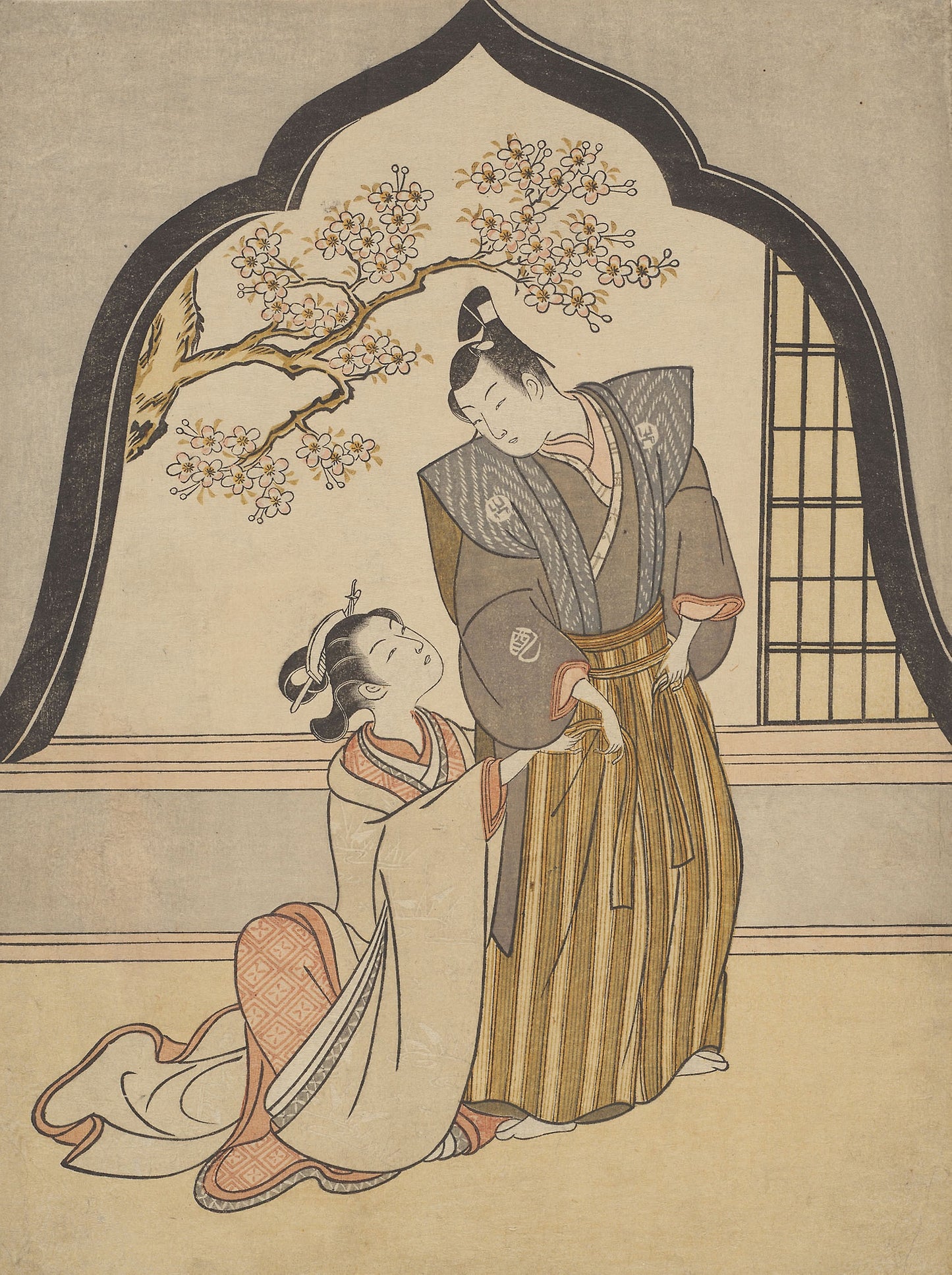 Lovers Dressing Beside a Window -  Suzuki Harunobu ?? ??,  Poster Print Wall Art