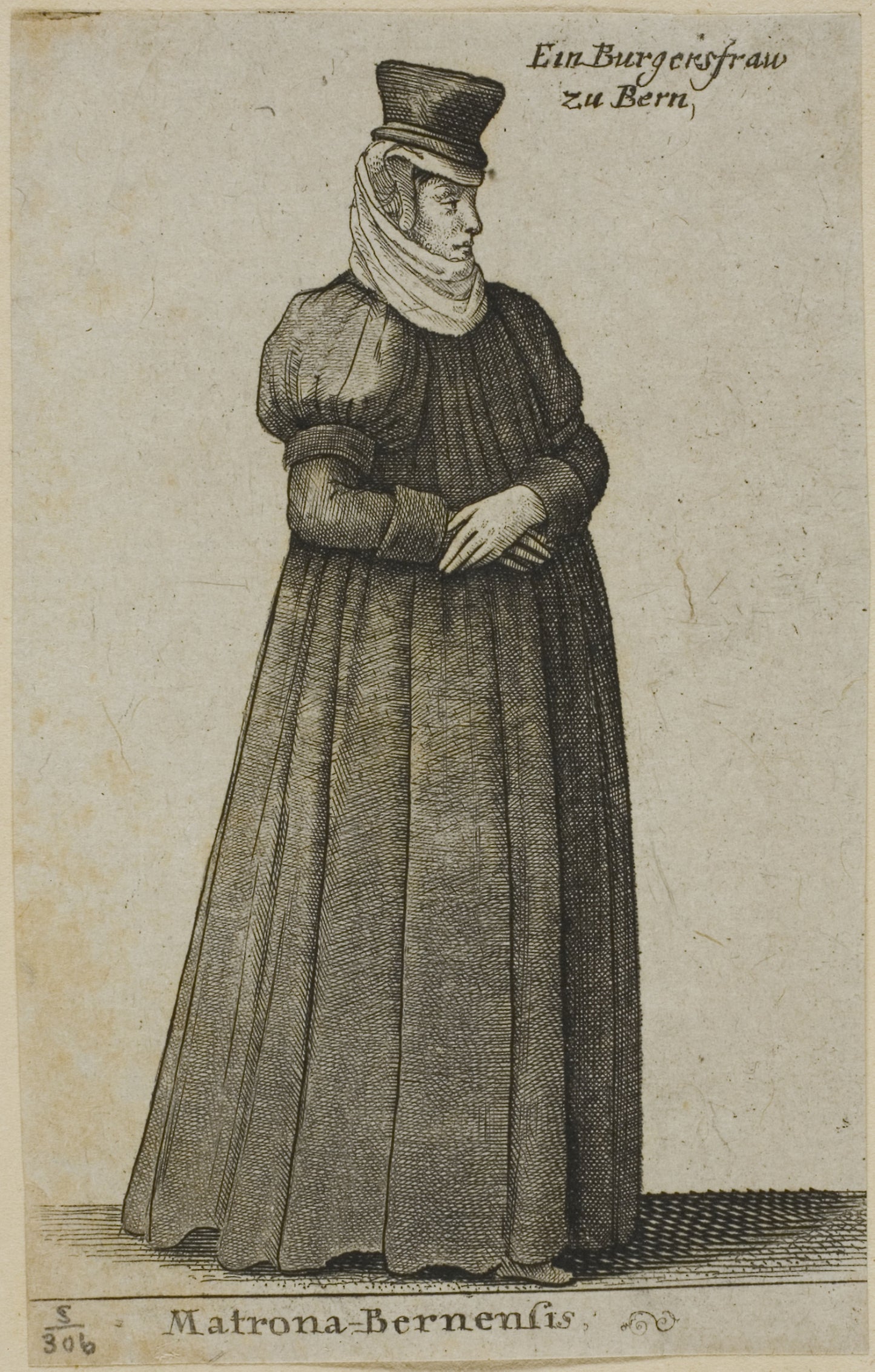 Burgher's Wife of Bern -  Wenceslaus Hollar,  Poster Print Wall Art