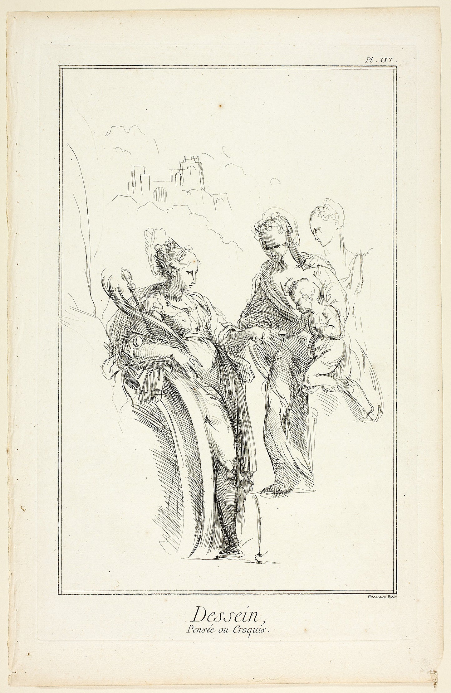 Design -  Sketch, from Encyclopédie -  Benoît-Louis Prévost (French, c. 1735-1809),  Poster Print Wall Art
