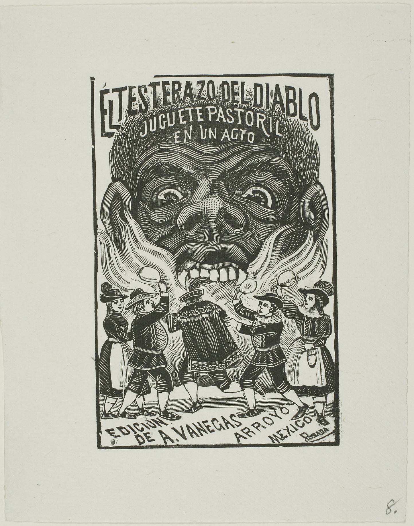 The Devil Butts With His Head -  José Guadalupe Posada,  Poster Print Wall Art