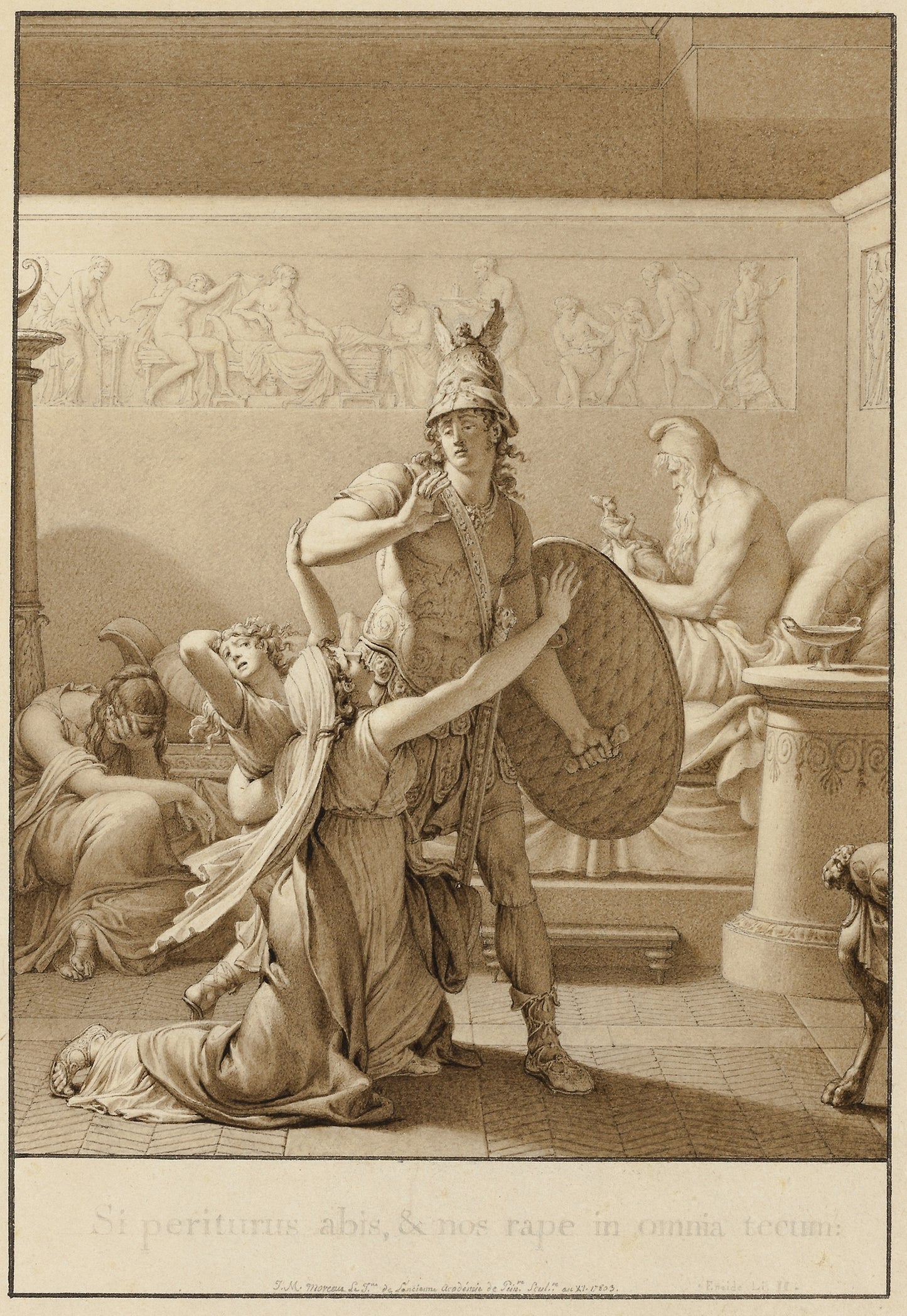 Creusa Pleads with Aeneas as He Leaves for War -  Jean Michel Moreau,  Poster Print Wall Art