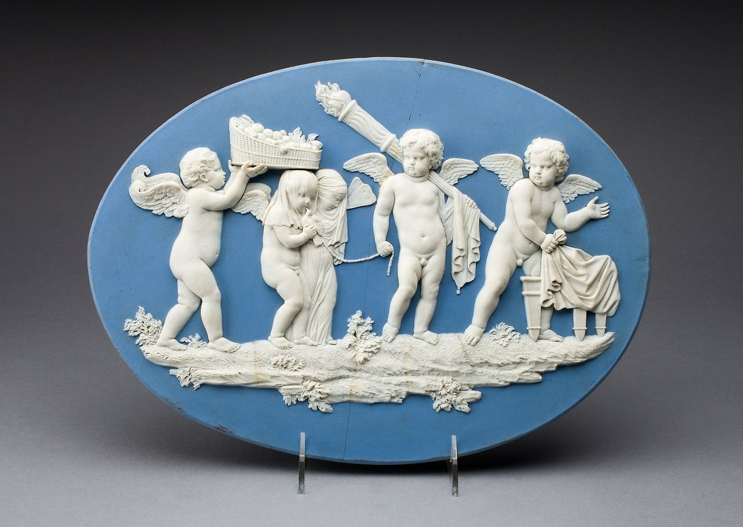 Plaque with Marriage of Cupid and Psyche -  Wedgwood Manufactory,  Poster Print Wall Art