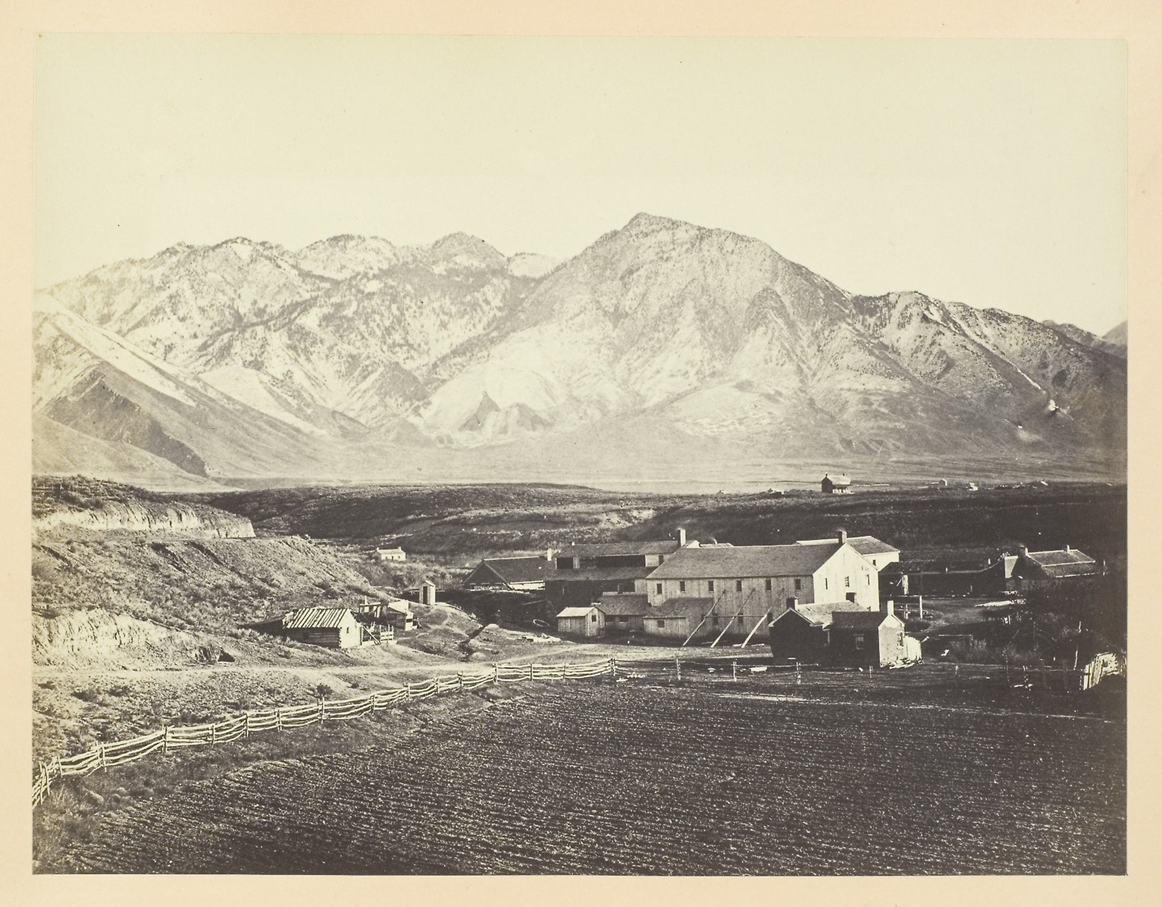 Wasatch Range of Rocky Mountains, From Brigham Young's Woolen Mills: Andrew J. Russell ,16x12"(A3) Poster