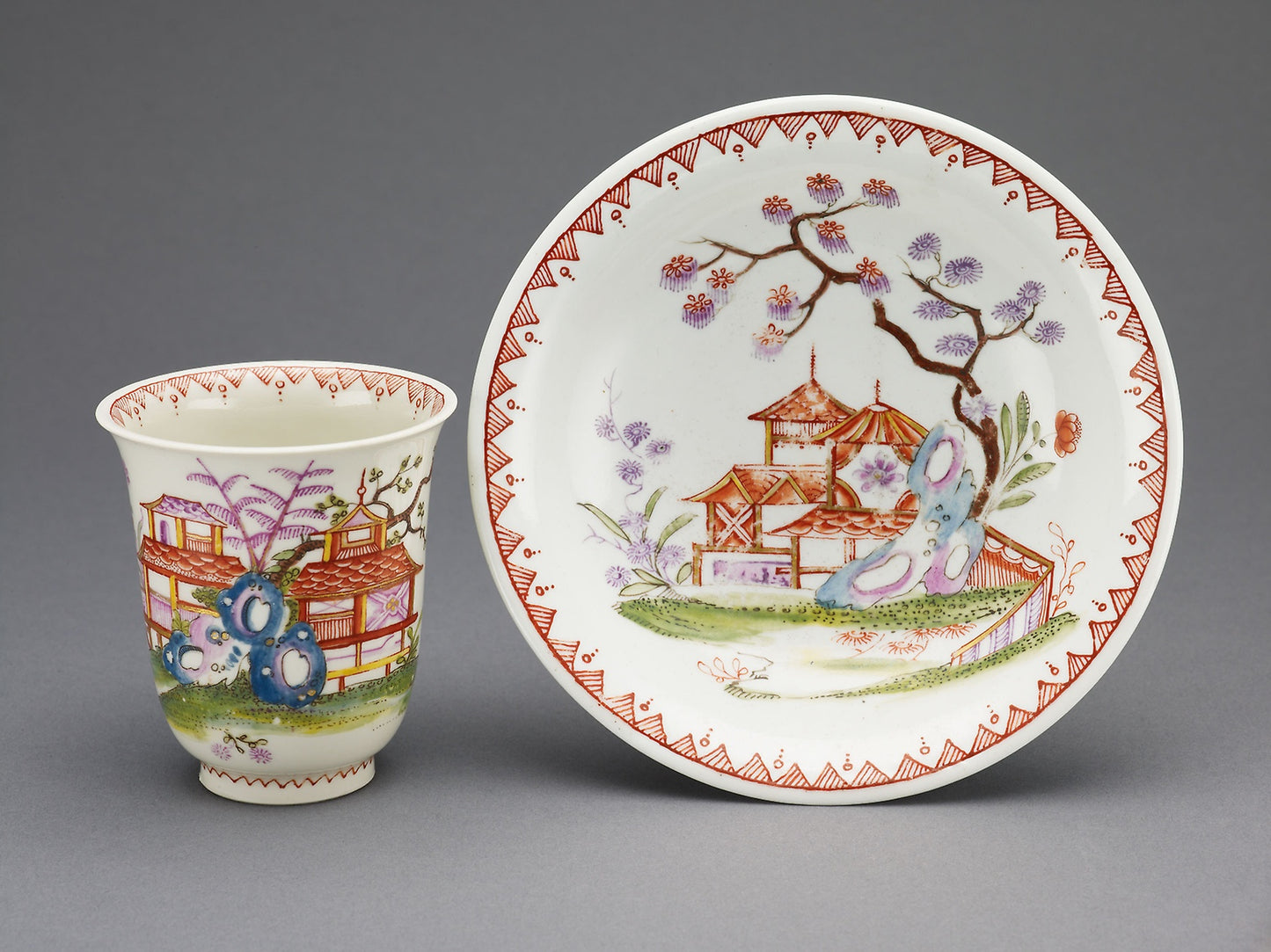 Cup and Saucer -  Du Paquier Porcelain Manufactory (Austrian, 1718–1744),  Poster Print Wall Art