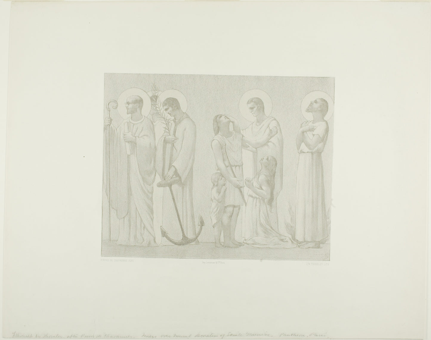 Legendary Saints of France (center frieze) -  Georges-William Thornley (French, 1857-1935),  Poster Print Wall Art