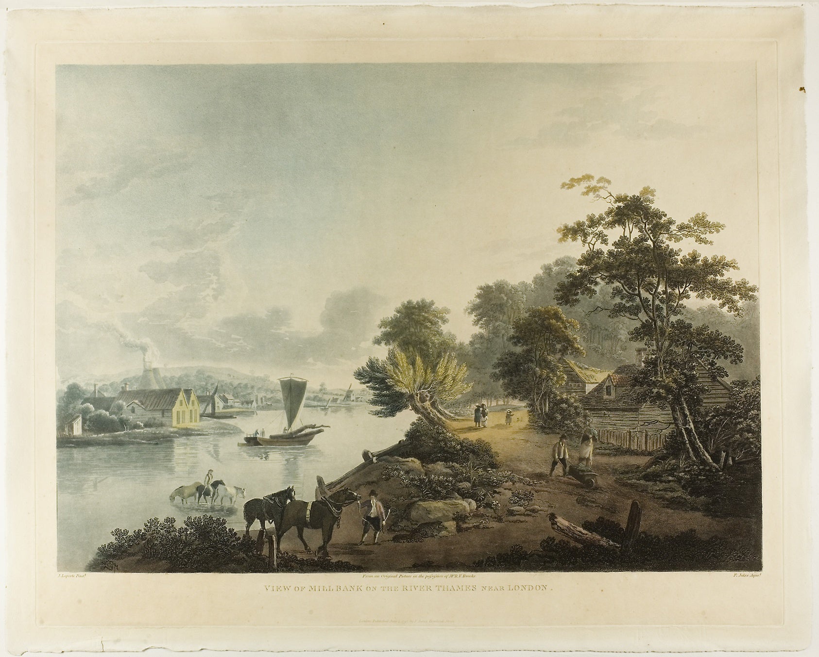 View of Hillbank on the River Thames near London: Francis Jukes (English, 1745-1812),16x12"(A3) Poster