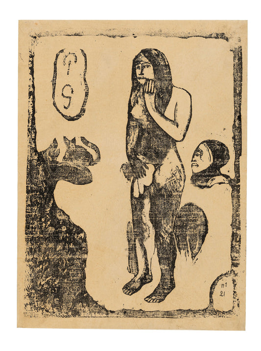 Eve, from the Suite of Late Wood-Block Prints: Paul Gauguin,16x12"(A3) Poster