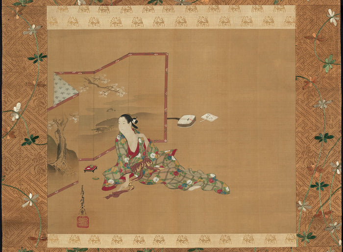 A Beauty Behind a Screen: Miyagawa Chôshun,16x12