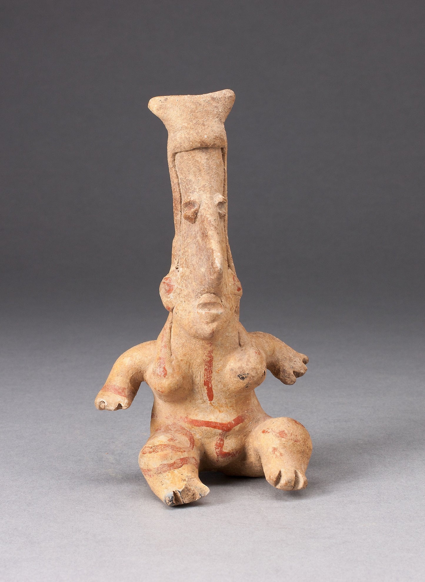 Seated Female Figurine with Elongated Head -  Jalisco, Ameca style,  Poster Print Wall Art
