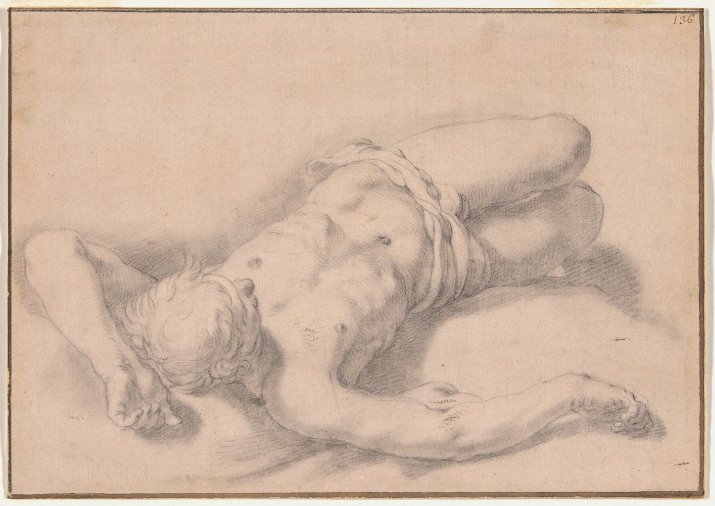 Study of a Nude Man: Abraham Bloemaert, Poster Print Wall Art