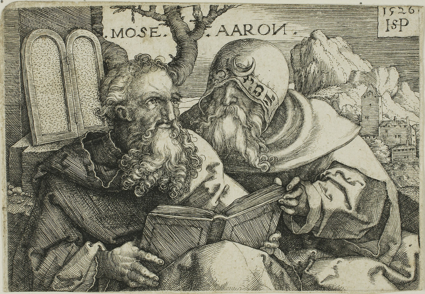 Moses and Aaron -  Sebald Beham,  Poster Print Wall Art