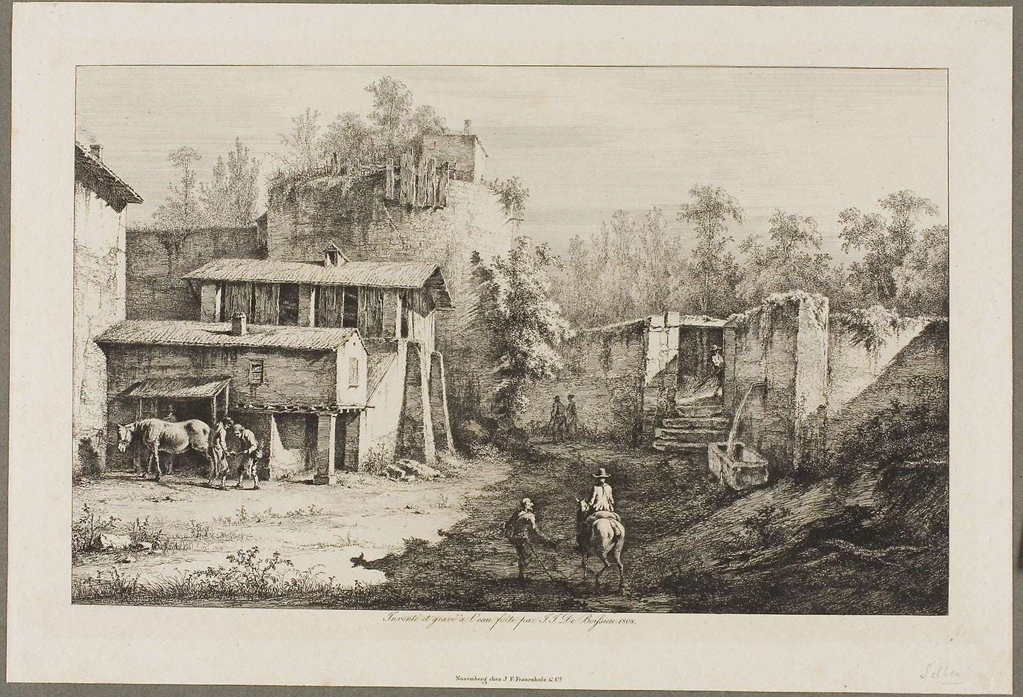 Landscape with Rider and Blacksmith -  Jean Jacques de Boissieu,  Poster Print Wall Art
