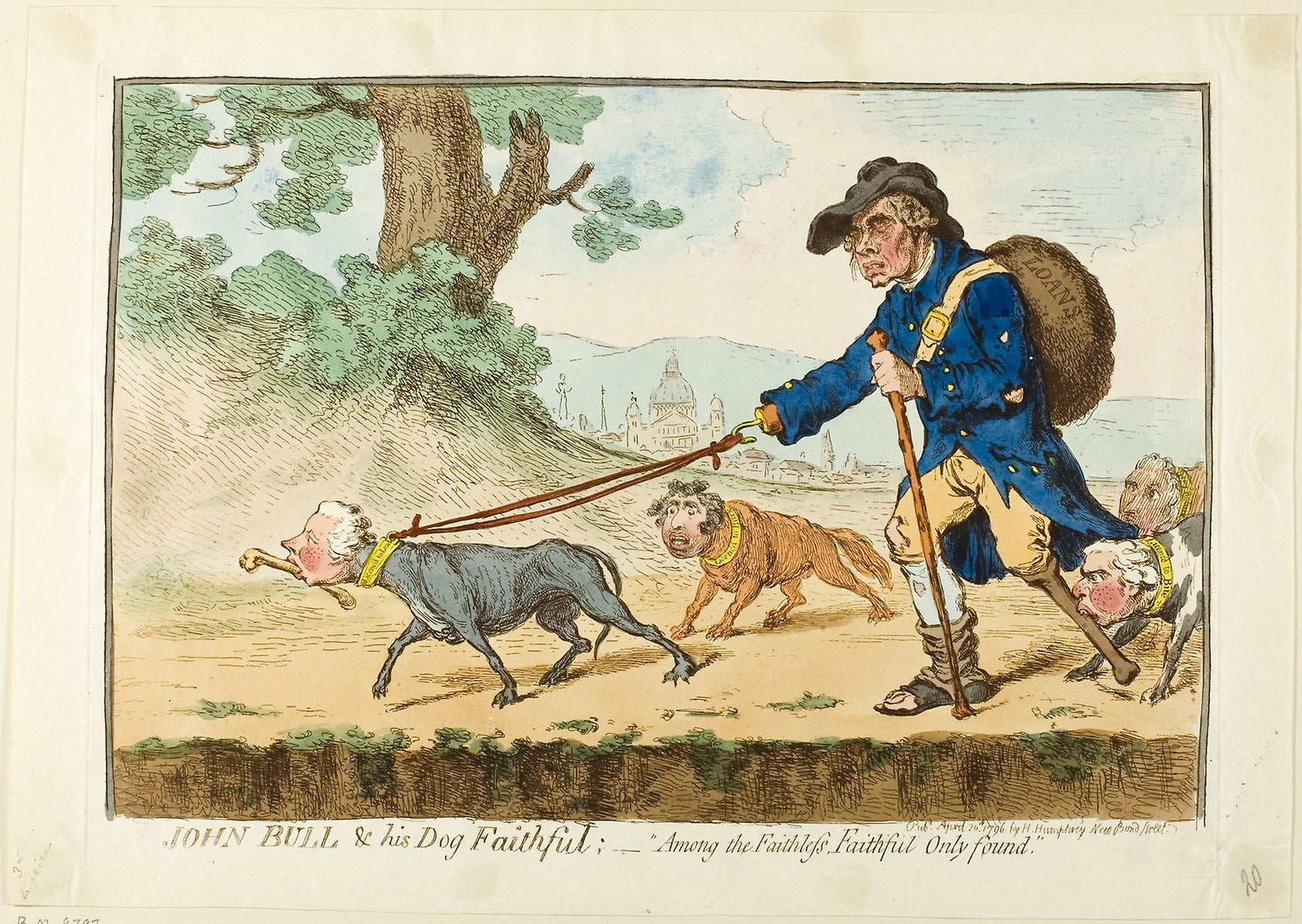 John Bull and His Dog Faithful: James Gillray (English, 1756-1815),16x12"(A3) Poster