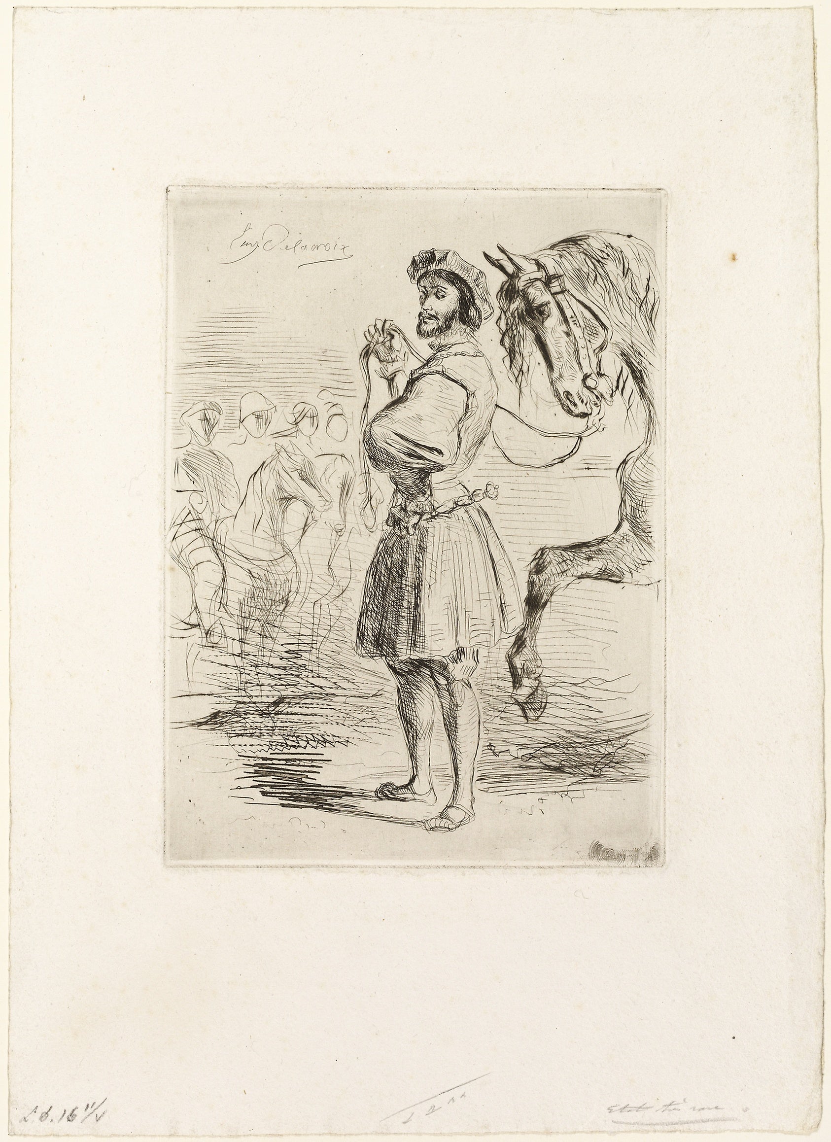 A Lord from the Time of Francis I: Eugène Delacroix,16x12"(A3) Poster