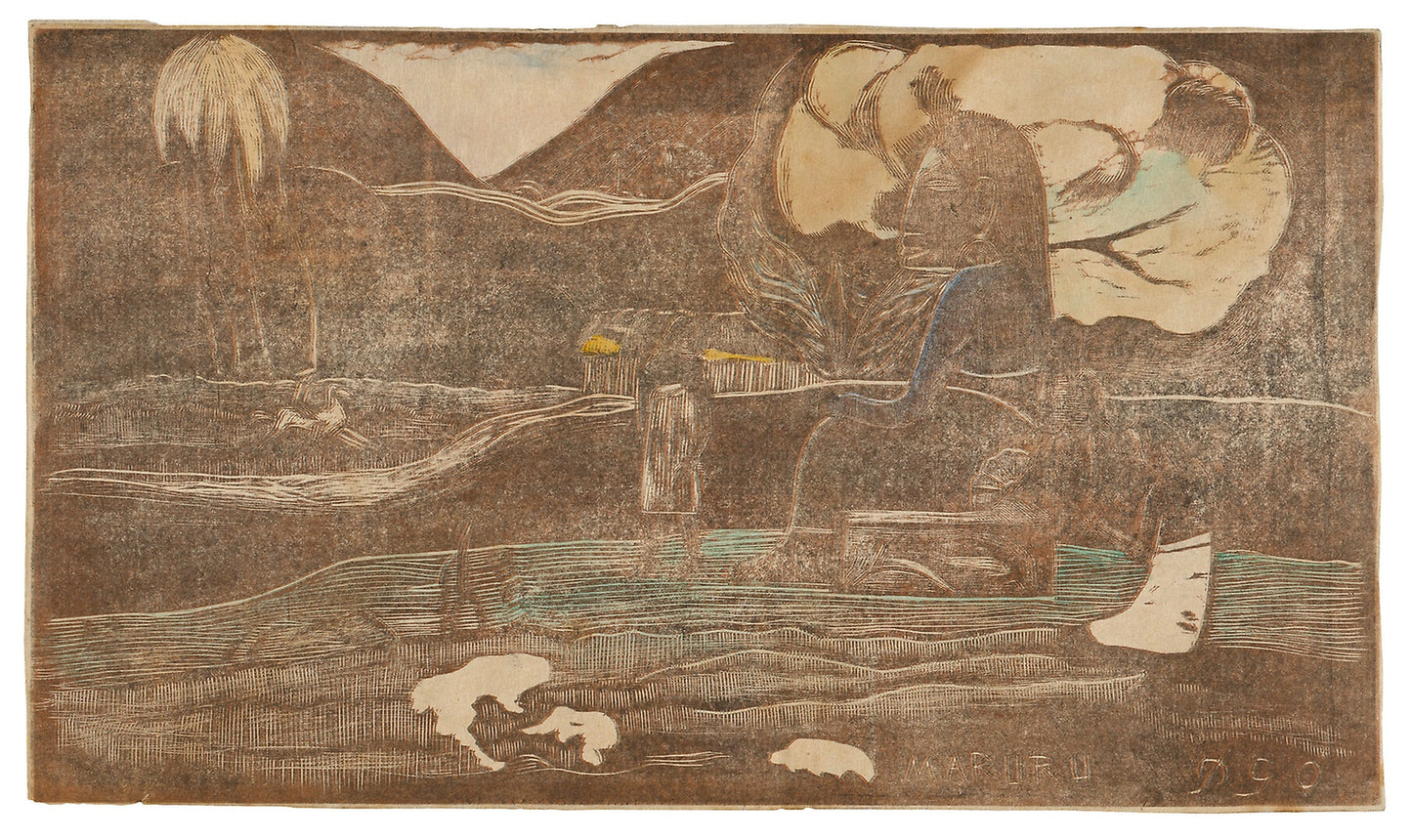 Maruru (Offerings of Gratitude), from the Noa Noa Suite: Paul Gauguin,16x12"(A3) Poster