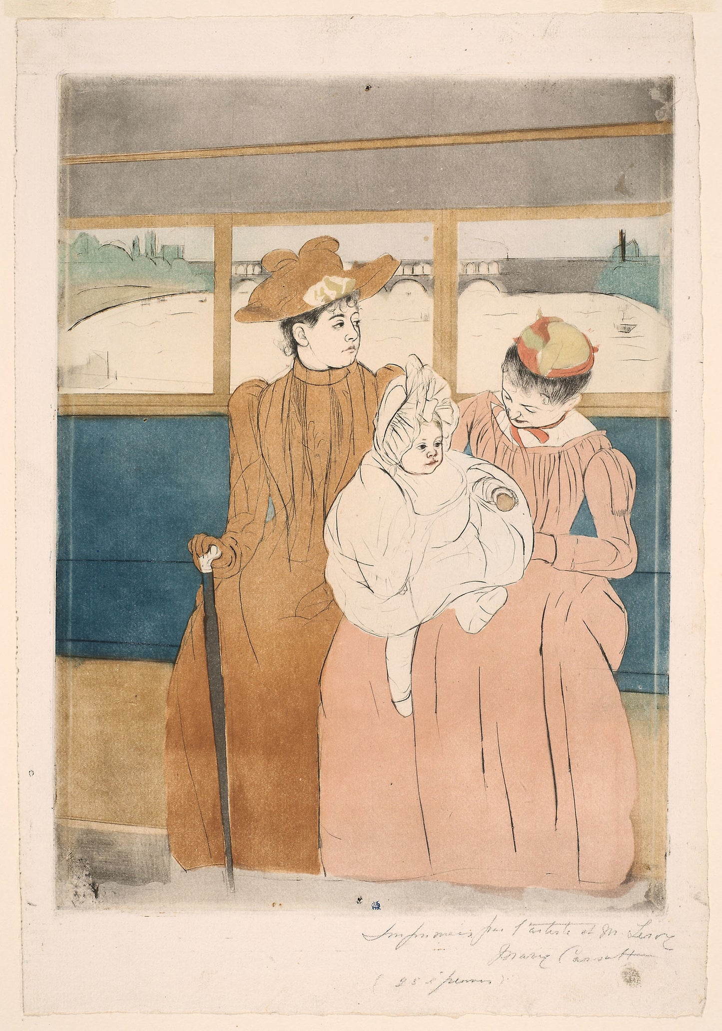 In the Omnibus -  Mary Cassatt (American, 1844-1926),  Poster Print Wall Art