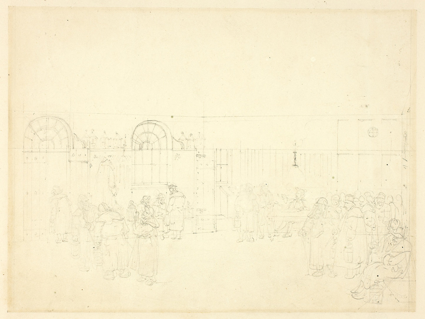 Study for Watch House, St. Mary Le Bone, from Microcosm of London -  Augustus Charles Pugin (English, born France, 1762-1832),  Poster Print Wall Art
