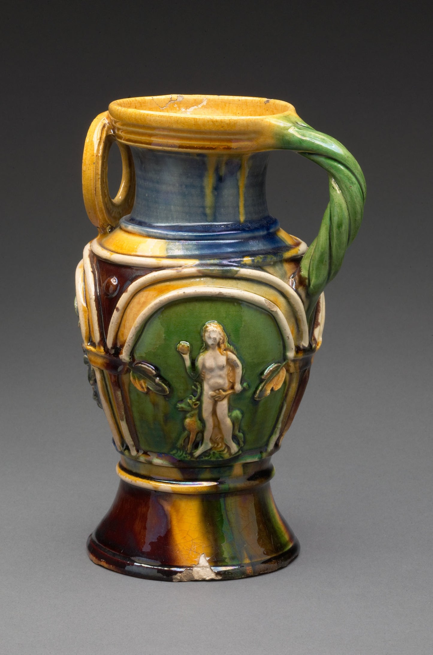 Jug with Adam and Eve -  Attributed to Paul Preuning, (German, active c.1540-50),  Poster Print Wall Art