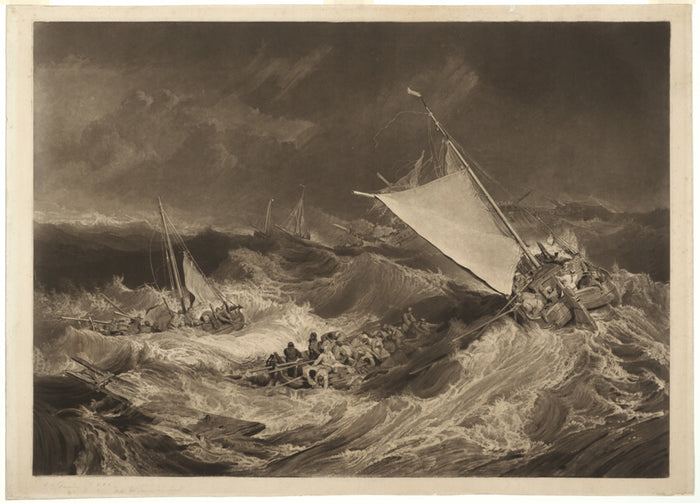 A Shipwreck by  Charles Turner (English, 1773-1857), 23x16