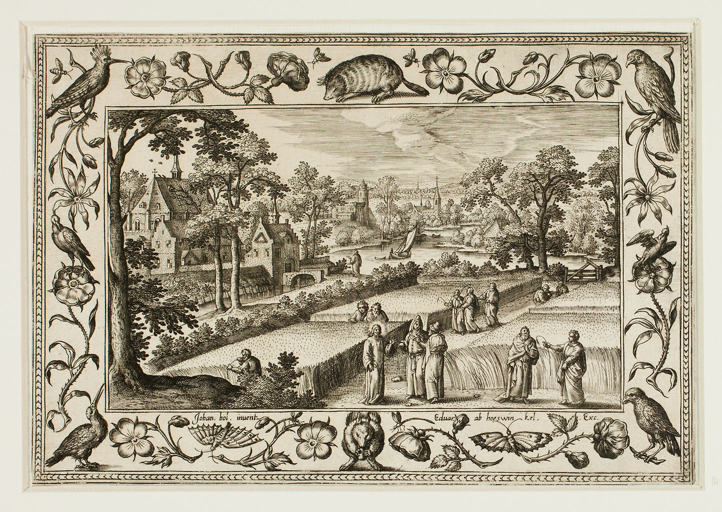 Christ and the Disciples in the Field, from Landscapes with Old and New Testament Scenes and Hunting Scenes: Adriaen Collaert (Flemish, c. 1560–1618) , Poster Print Wall Art