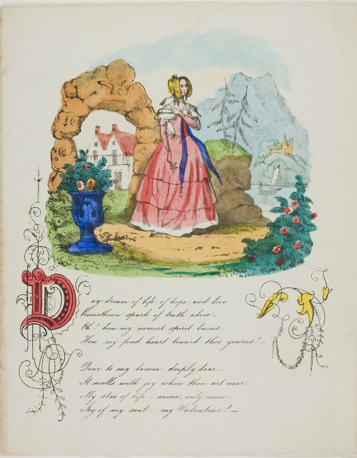 Day Dream of Life, of Hope, and Love (valentine) -  Unknown Artist,  Poster Print Wall Art