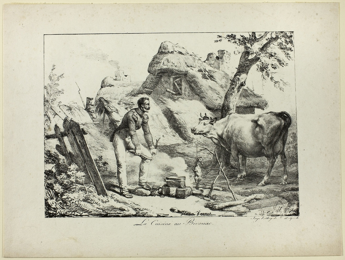 Bivouac Kitchen -  Horace Vernet (French, 1789-1863),  Poster Print Wall Art
