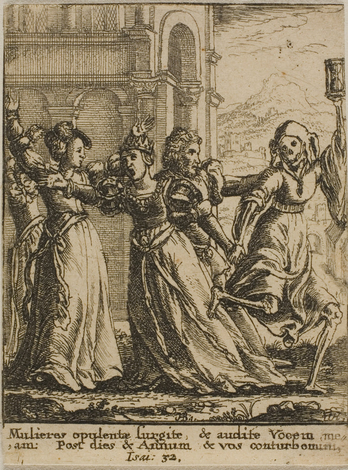 The Queen and Death: Wenceslaus Hollar (Czech, 1607-1677),16x12