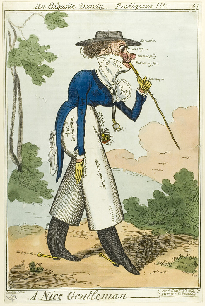A Nice Gentleman by  Isaac Robert Cruikshank (English, 1787=1856), 23x16