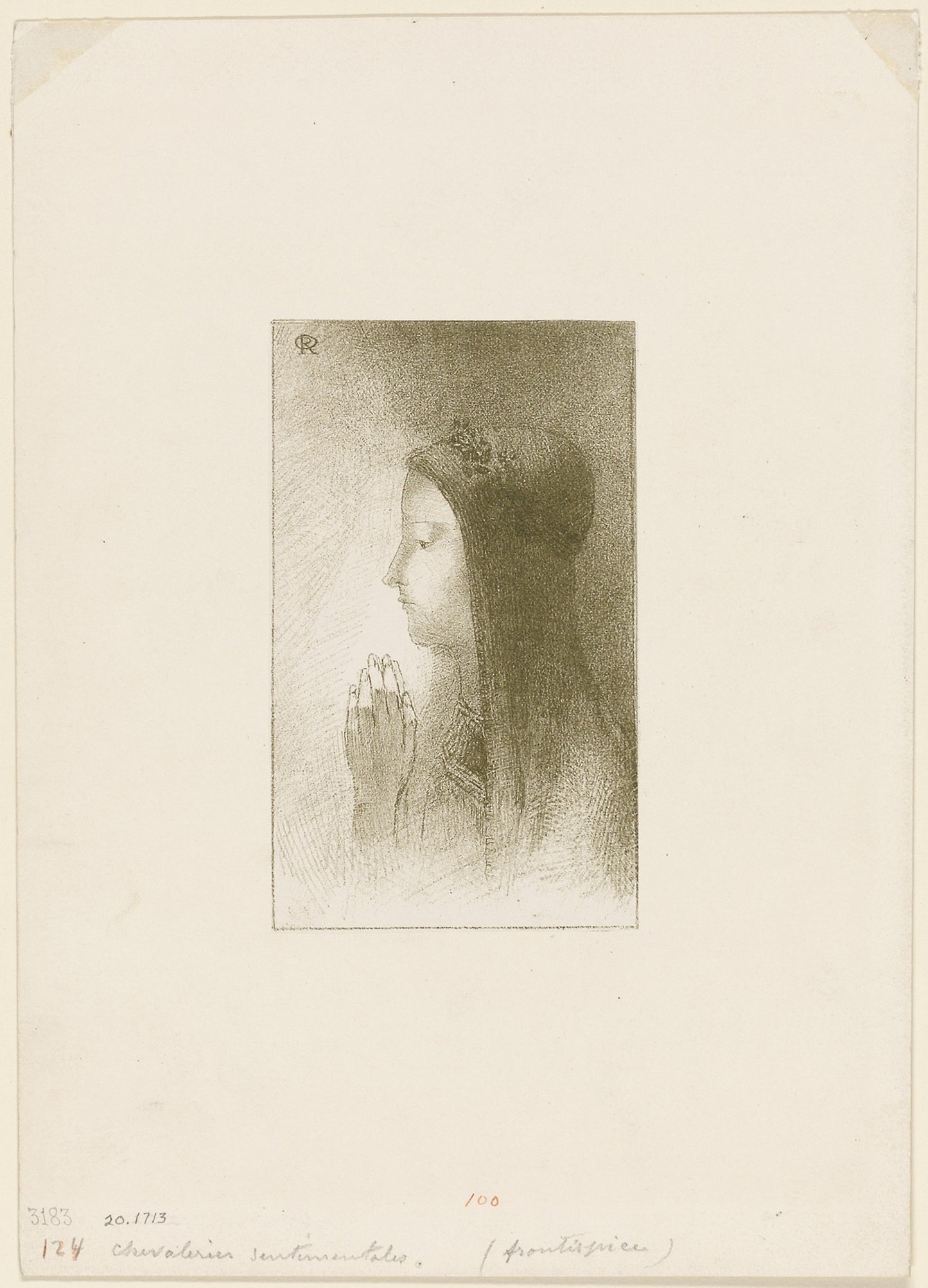 Frontispiece for Chevaleries sentimentales -  Ferdinand Hérold -  Odilon Redon,  Poster Print Wall Art