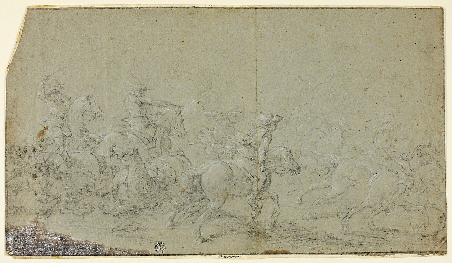 Cavalry Fight -  Follower of Jacques Courtois,  Poster Print Wall Art