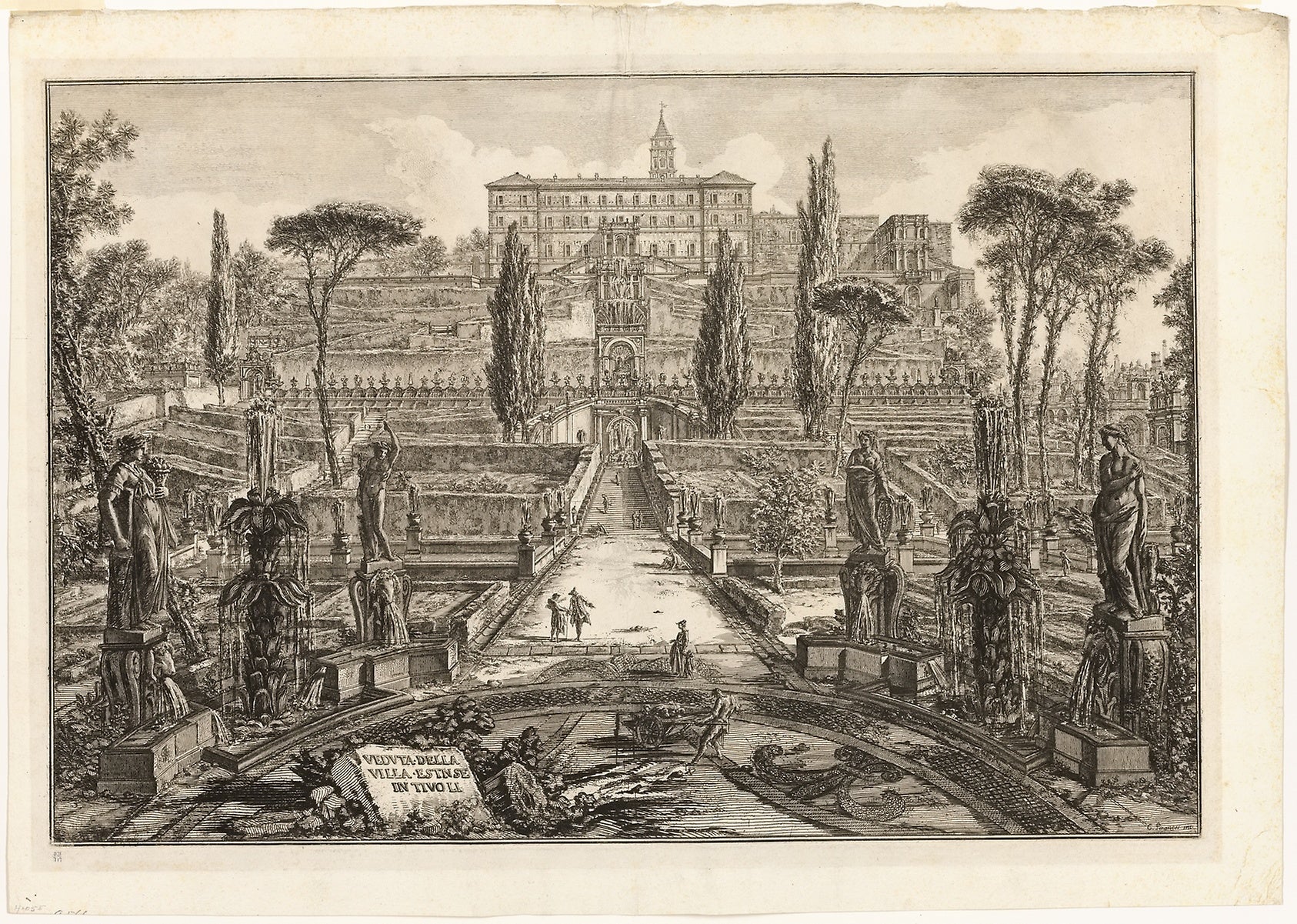 View of the Villa d'Este, Tivoli, from Views of Rome: Giovanni Battista Piranesi (Italian, 1720-1778),16x12"(A3) Poster