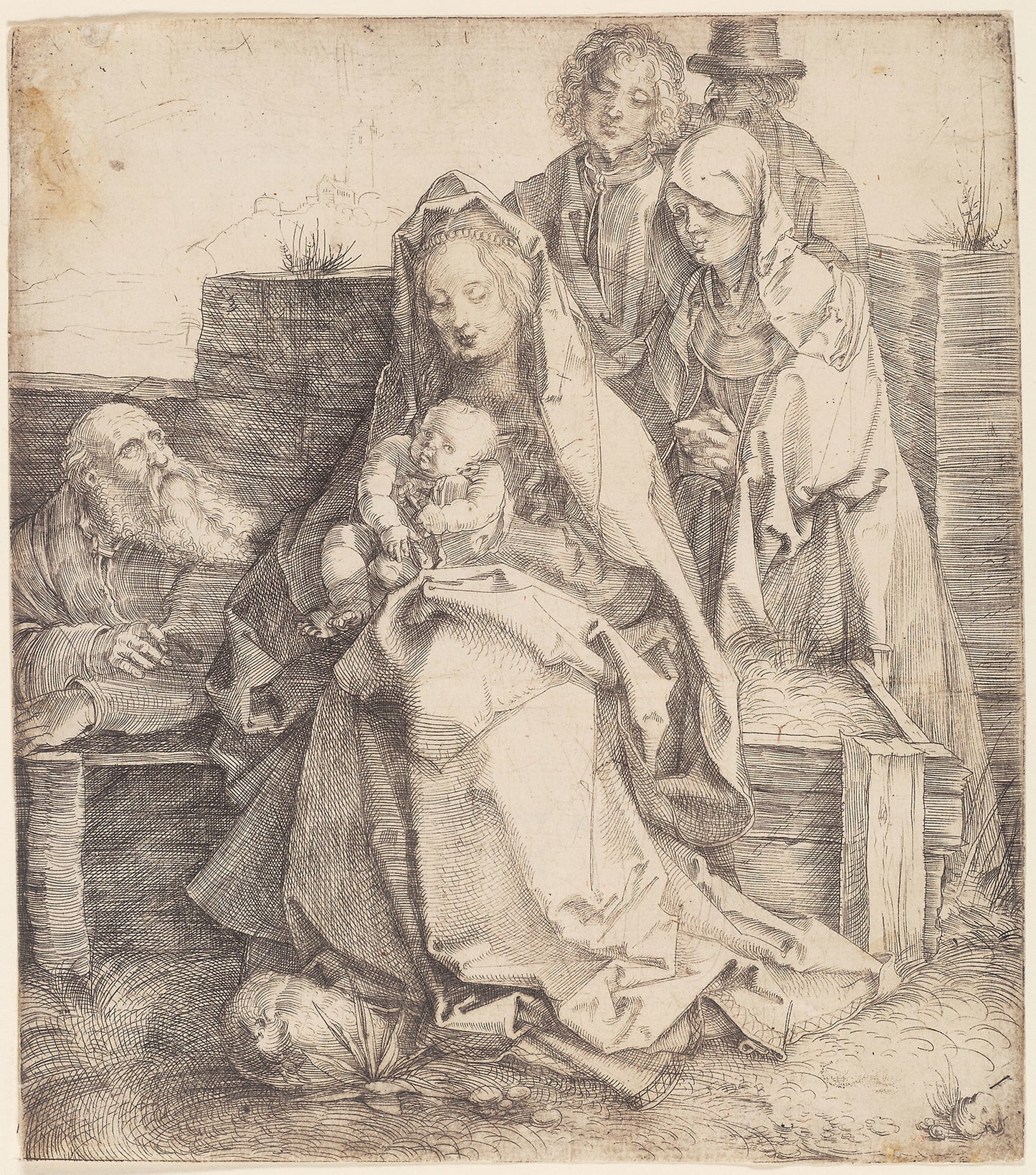 The Holy Family with St. John, the Magdalen and Nicodemus -  Albrecht Dürer,  Poster Print Wall Art